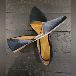 J.Crew Black Suede Pointy Toe Flats. 10. New.